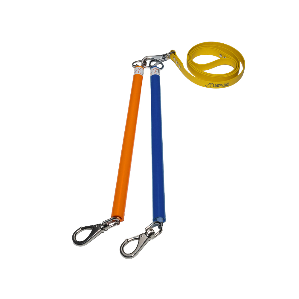 Two Dog Walker / No Tangle Leash - Leather - Extra Length - Auburn  Leathercrafters